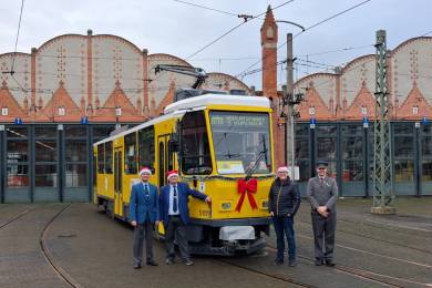 Das Team vom Adventsexpress kurz vor der Abfahrt