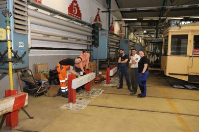 Lackieren der Prellböcke