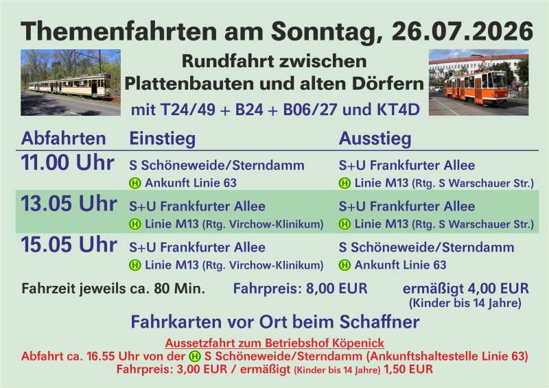 Themfahrten am 26.07.2026