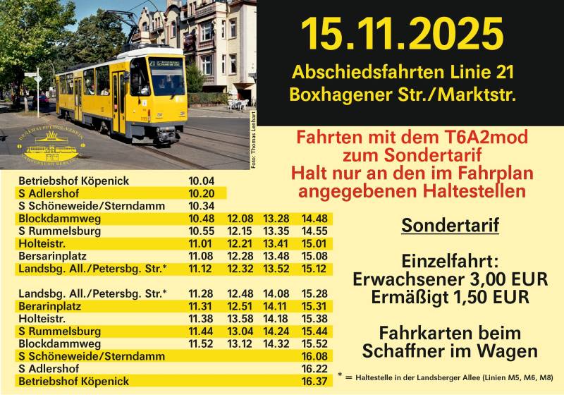 Fahrplan Abschied Linie 21