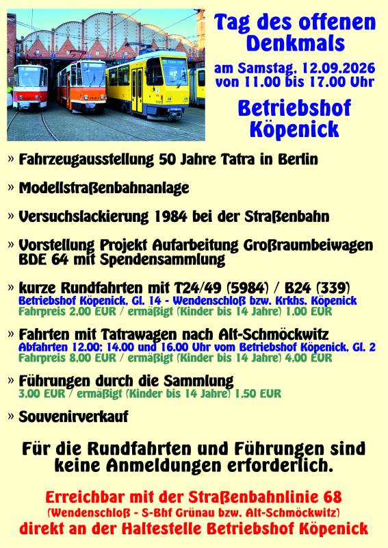 12.09.2026 Tag des offenen Denkmals in Köpenick